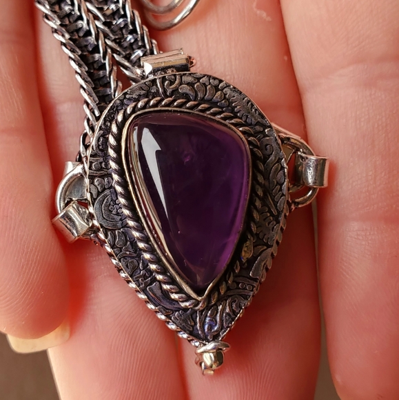New Awesome Amethyst 925 Silver Poison Bracelet. - Picture 5 of 16